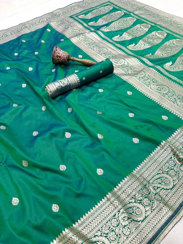 Designer Soft Silk Banarasi Saree | Lightweight Ethnic Wear with Heavy Meenakari Border