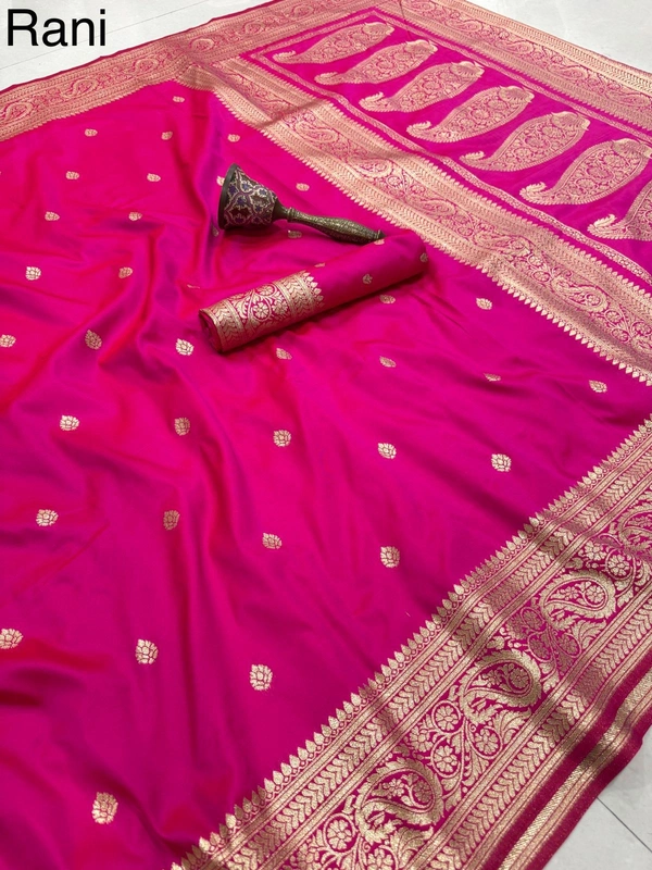 Designer Soft Silk Banarasi Saree | Lightweight Ethnic Wear with Heavy Meenakari Border