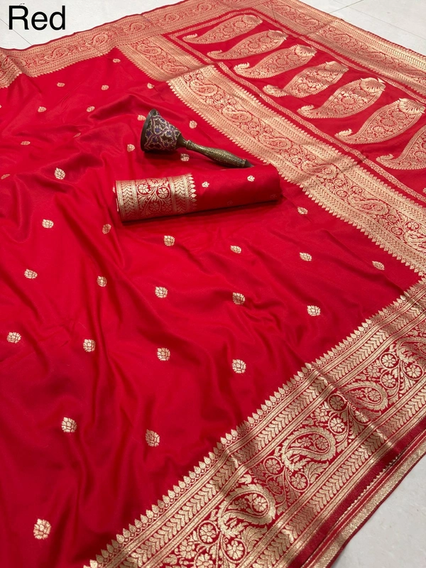 Designer Soft Silk Banarasi Saree | Lightweight Ethnic Wear with Heavy Meenakari Border