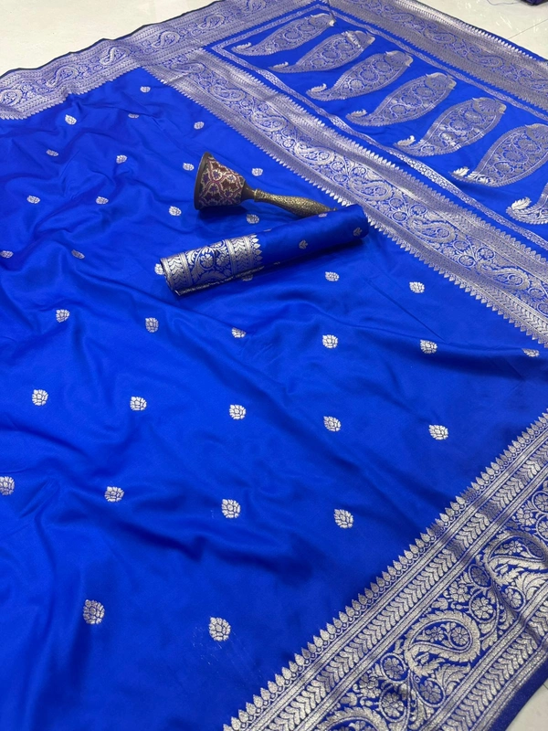 Designer Soft Silk Banarasi Saree | Lightweight Ethnic Wear with Heavy Meenakari Border