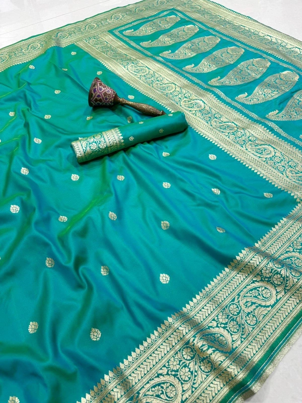 Designer Soft Silk Banarasi Saree | Lightweight Ethnic Wear with Heavy Meenakari Border