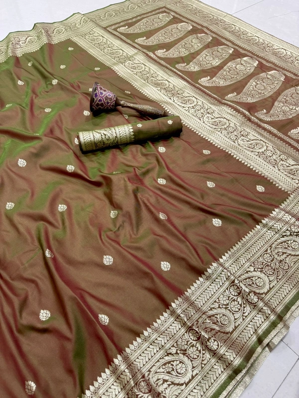 Designer Soft Silk Banarasi Saree | Lightweight Ethnic Wear with Heavy Meenakari Border