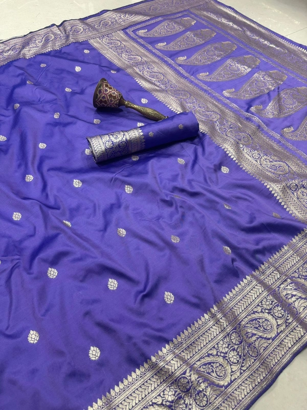Designer Soft Silk Banarasi Saree | Lightweight Ethnic Wear with Heavy Meenakari Border