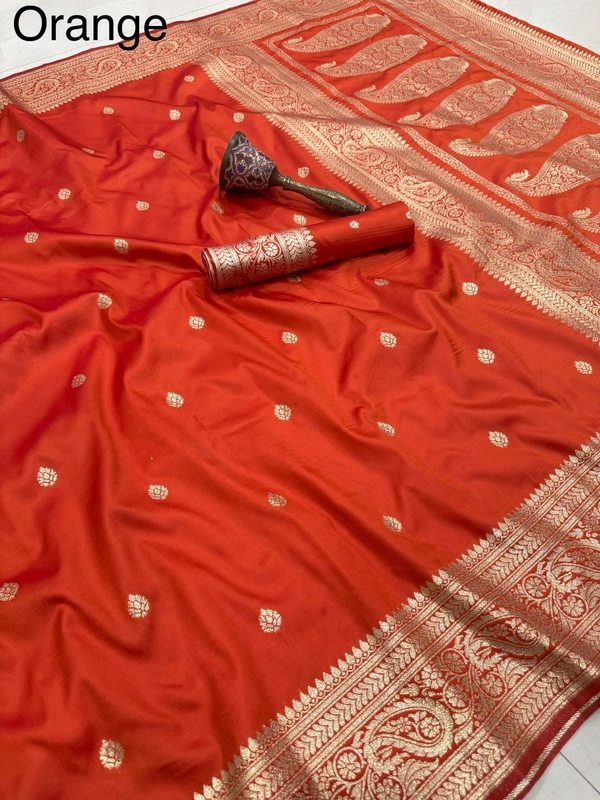 Designer Soft Silk Banarasi Saree | Lightweight Ethnic Wear with Heavy Meenakari Border