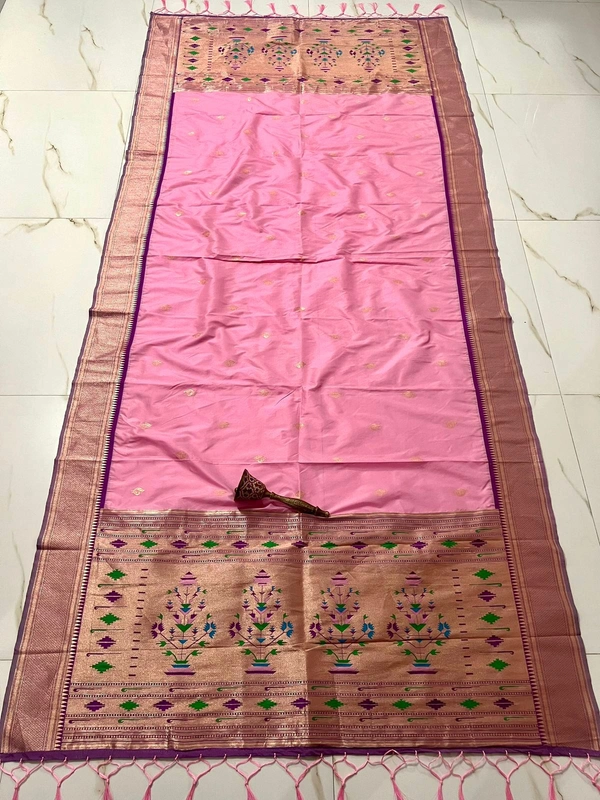 Elegant Baby Pink Soft Silk Dupatta with Subtle Zari Buti and Traditional Motif - 2.5mt, Baby Pink