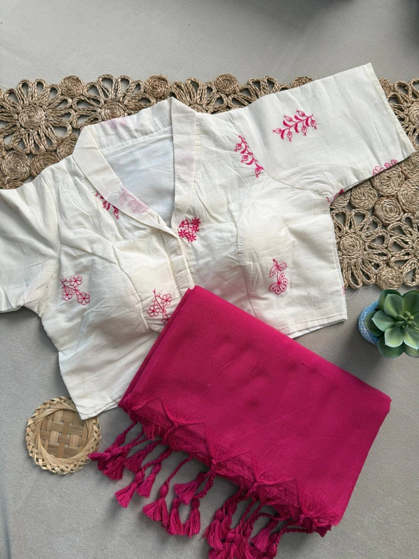 PAITHANI_HOUSE11 Exclusive Khadi Cotton Saree | Aura Cotton Padded Blouse | Ready Size 38 to 42 - CF-188 - FREE, RANI