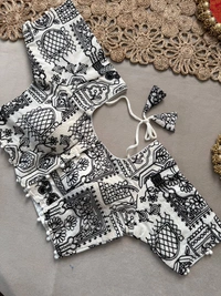 PAITHANI_HOUSE11 Handloom Khadi Cotton Black Saree with  Pom Pom Tassels and Adjustable Size 38-42 Blouse -CF- 197 - FREE, RED