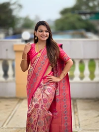 PAITHANI_HOUSE251 Kanjivaram Silk Saree � Soft Silk with Meenakari Zari Weaving & Rich Swan Border Pallu - RANI