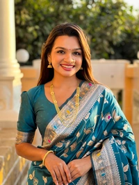 PAITHANI_HOUSE283 Luxury Banarasi Soft Silk Saree with Meenakari Weaving & Contrast Blouse - BANARASI - 5 - MORPICH