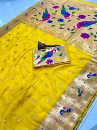 Diksha Desale Inspired Yellow Paithani Saree | Royal Maharashtrian Look -MPB001 - FREE, YELLOW