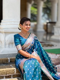 PAITHANI_HOUSE264 New Luxury Banarasi Soft Silk Saree with Rich Meenakari Pallu & Weaving Borde-BANARASI - 7 - MORPICH