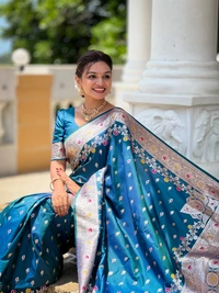 PAITHANI_HOUSE264 New Luxury Banarasi Soft Silk Saree with Rich Meenakari Pallu & Weaving Borde-BANARASI - 7 - MORPICH