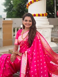 PAITHANI_HOUSE267 New Luxury Banarasi Soft Silk Saree with Rich Meenakari Pallu & Weaving Borde-BANARASI - 7 - RANI PINK