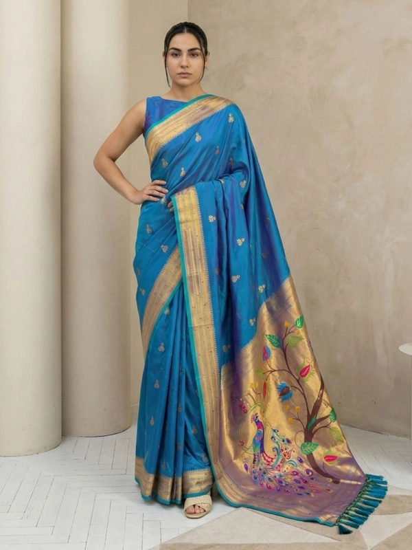 Original Jhumkha Paithani Silk Saree �  Collection with Rich Woven Brocade Blouse