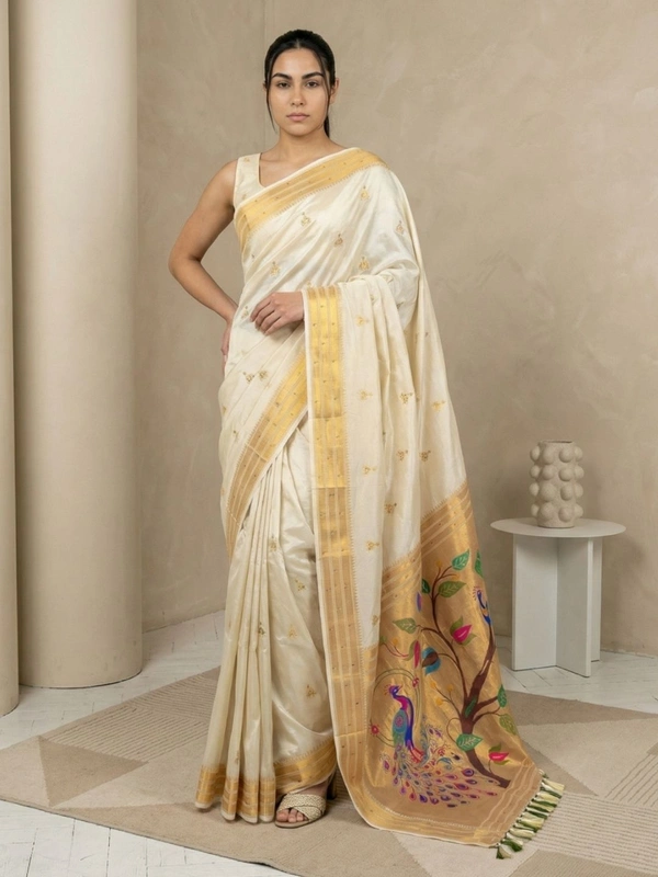 Original Jhumkha Paithani Silk Saree �  Collection with Rich Woven Brocade Blouse