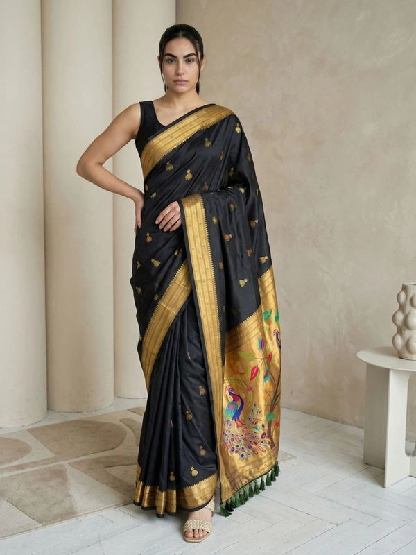 Original Jhumkha Paithani Silk Saree �  Collection with Rich Woven Brocade Blouse