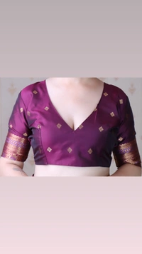 Premium Banarasi Soft Silk Saree with Gold Zari Zigzag Geometric Weaves - FREE, LAVENDER