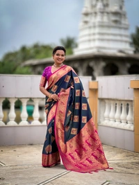 PAITHANI_HOUSE318 Premium Banarasi Soft Silk Saree with Rich Contrast Pallu & Blouse - APURVA SILK - MORPICH