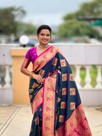 PAITHANI_HOUSE318 Premium Banarasi Soft Silk Saree with Rich Contrast Pallu & Blouse - APURVA SILK - MORPICH