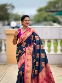 PAITHANI_HOUSE318 Premium Banarasi Soft Silk Saree with Rich Contrast Pallu & Blouse - APURVA SILK - MORPICH