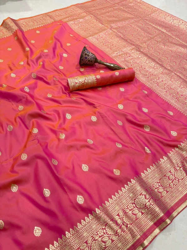 Premium Soft Banarasi Silk Saree with Elegant Silver Zari Weaving and Designer Floral Pallu