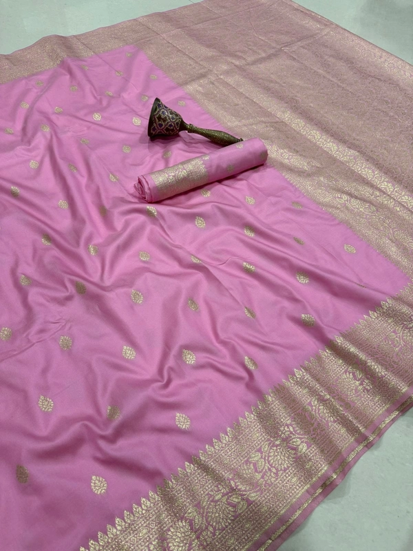 Premium Soft Banarasi Silk Saree with Elegant Silver Zari Weaving and Designer Floral Pallu