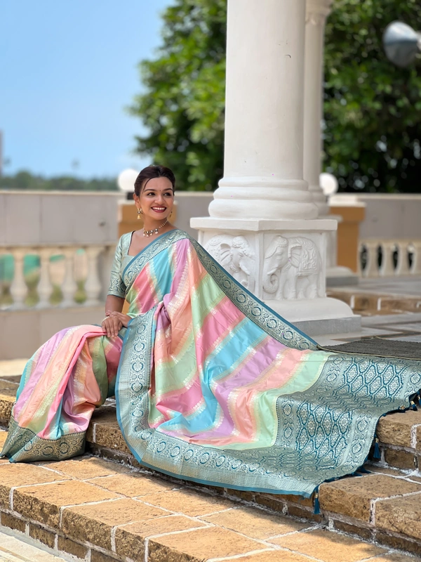 PAITHANI_HOUSE245 Premium Soft Silk Saree � Meenakari Zari Design with Contrast Border & Tassel Finish - MULTI COLOUR - MORPICH