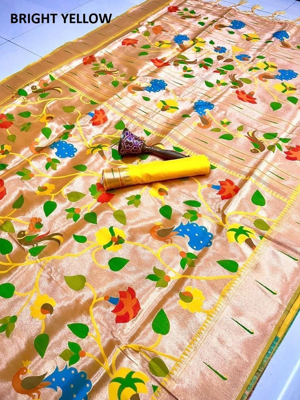 PAITHANI_HOUSE458 "Pure Kanchipuram Silk Saree – Full Body Weaving | Wedding Special | Lakhani Paithani  Collection - BRIGHT YEOLLW