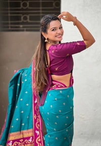 Rajhans Paithani Saree with Gold Zari Swan Motifs & Fancy Meenakari Pallu - FREE, G.MAGENTA