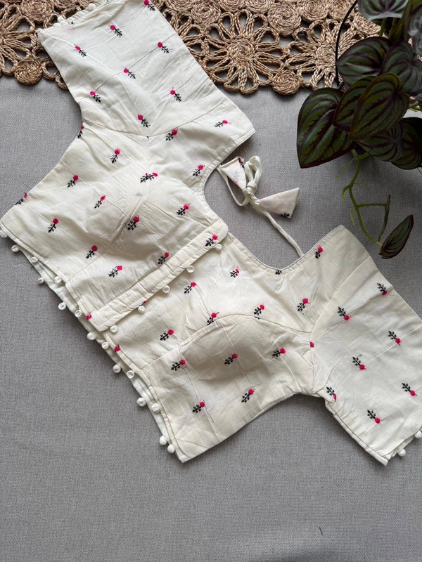 PAITHANI_HOUSE11 Ready-to-Style Khadi Cotton Saree - Designer Heavy Embroidery Padded Blouse (Size 38-42)-CF- 186 - FREE, LIGHT PINK