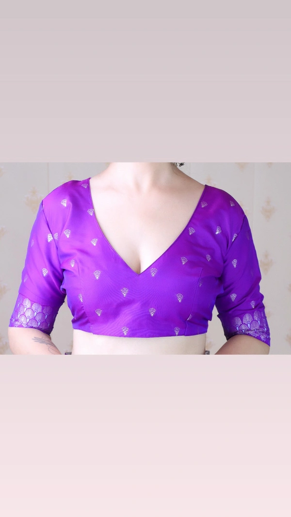 Soft Moonga Silk Saree with Dual Zari Bird Border & Floral Motifs - FREE, PURPLE