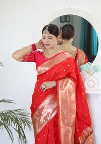 PAITHANI_HOUSE231 Soft Paithani Silk Saree Zari Weaving Motifs with Meenakari Border & Rich Tassel Pallu -PAITHANI - 8 - RED
