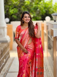 PAITHANI_HOUSE303 Traditional Banarasi Silk Saree with Meenakari Rich Pallu & Tassels - BANARASI - 2 - GAJRI PINK