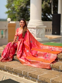 PAITHANI_HOUSE303 Traditional Banarasi Silk Saree with Meenakari Rich Pallu & Tassels - BANARASI - 2 - GAJRI PINK