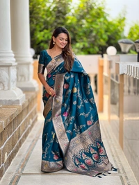 PAITHANI_HOUSE306 Traditional Banarasi Silk Saree with Meenakari Rich Pallu & Tassels - BANARASI - 2 - MORPITCH