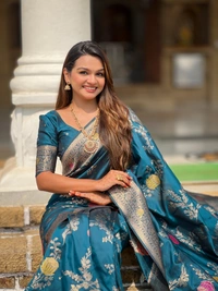 PAITHANI_HOUSE306 Traditional Banarasi Silk Saree with Meenakari Rich Pallu & Tassels - BANARASI - 2 - MORPITCH