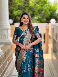 PAITHANI_HOUSE306 Traditional Banarasi Silk Saree with Meenakari Rich Pallu & Tassels - BANARASI - 2 - MORPITCH