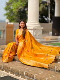 PAITHANI_HOUSE313 Traditional Banarasi Silk Saree with Meenakari Rich Pallu & Tassels - BANARASI - 2 - YELLOW