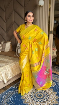 Trending KHUSHI Handloom Patola Collection � 10 Unique Colors with Rich Meenakari Weaving - FREE, YELLOW