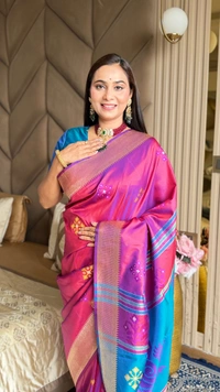 Trending KHUSHI Handloom Patola Collection � 10 Unique Colors with Rich Meenakari Weaving - FREE, WINE