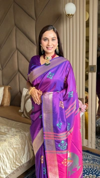 Trending KHUSHI Handloom Patola Collection � 10 Unique Colors with Rich Meenakari Weaving - FREE, VIOLET