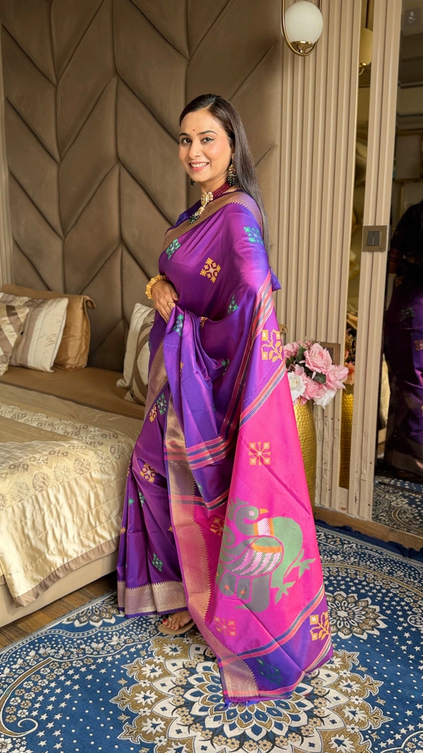 Trending KHUSHI Handloom Patola Collection � 10 Unique Colors with Rich Meenakari Weaving - FREE, VIOLET