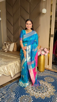 Trending KHUSHI Handloom Patola Collection � 10 Unique Colors with Rich Meenakari Weaving - FREE, RAMA