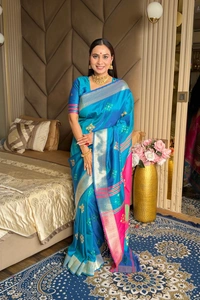 Trending KHUSHI Handloom Patola Collection � 10 Unique Colors with Rich Meenakari Weaving - FREE, RAMA