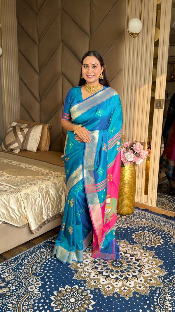 Trending KHUSHI Handloom Patola Collection � 10 Unique Colors with Rich Meenakari Weaving - FREE, RAMA