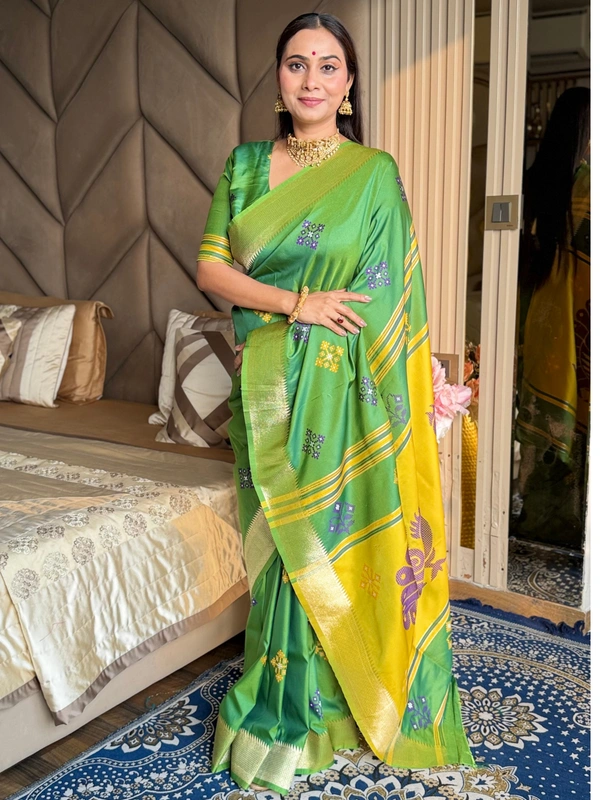 Trending KHUSHI Handloom Patola Collection � 10 Unique Colors with Rich Meenakari Weaving