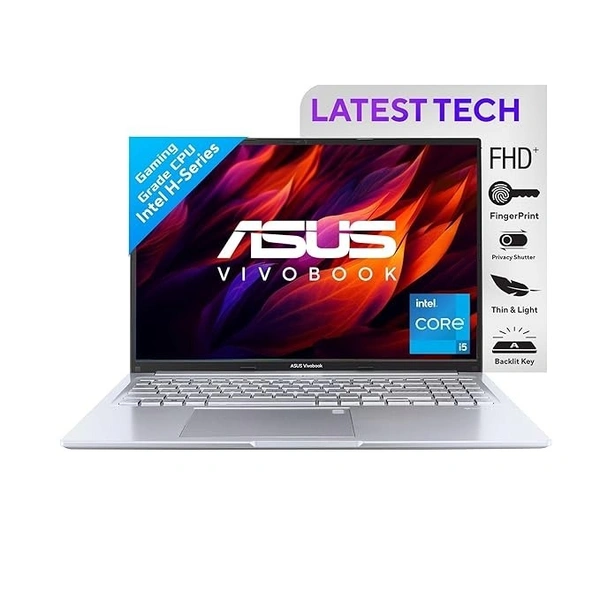 SKU-0038/ CORE I5- 12TH GEN- ASUS VIVOBOOK 16- Intel Core i5-12500H 12th Gen, 16" (40.64 cm) FHD+, Thin and Light Laptop (16GB/512GB/Win11/Office 2021/Silver/1.8 kg), X1605ZAC-MB541WS