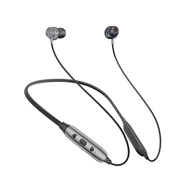 SKU-0079/ NECKBANDS- FINGERS Gig2 Wireless in-Ear Bluetooth Neckband Earphones with 50-hour Playtime, Built-in Mic with Surround Noise Cancellation SNC™ Technology, Dual Pairing, Made in India (Rich Grey)