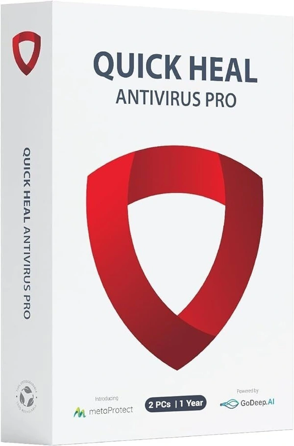 SKU-0134/ ANTIVIRUS- MULTIUSER- 1YEAR- 2PC- Quick Heal Antivirus Pro Latest Version - 2 PCs, 1 Year | AI Based Device Security for Laptop | Email and Browsing Protection