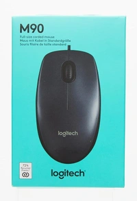 SKU-0174/ MOUSE- WIRED- Logitech M90 Wired USB Mouse, 1000 DPI Optical Tracking, Ambidextrous PC/Mac/Laptop - Black
